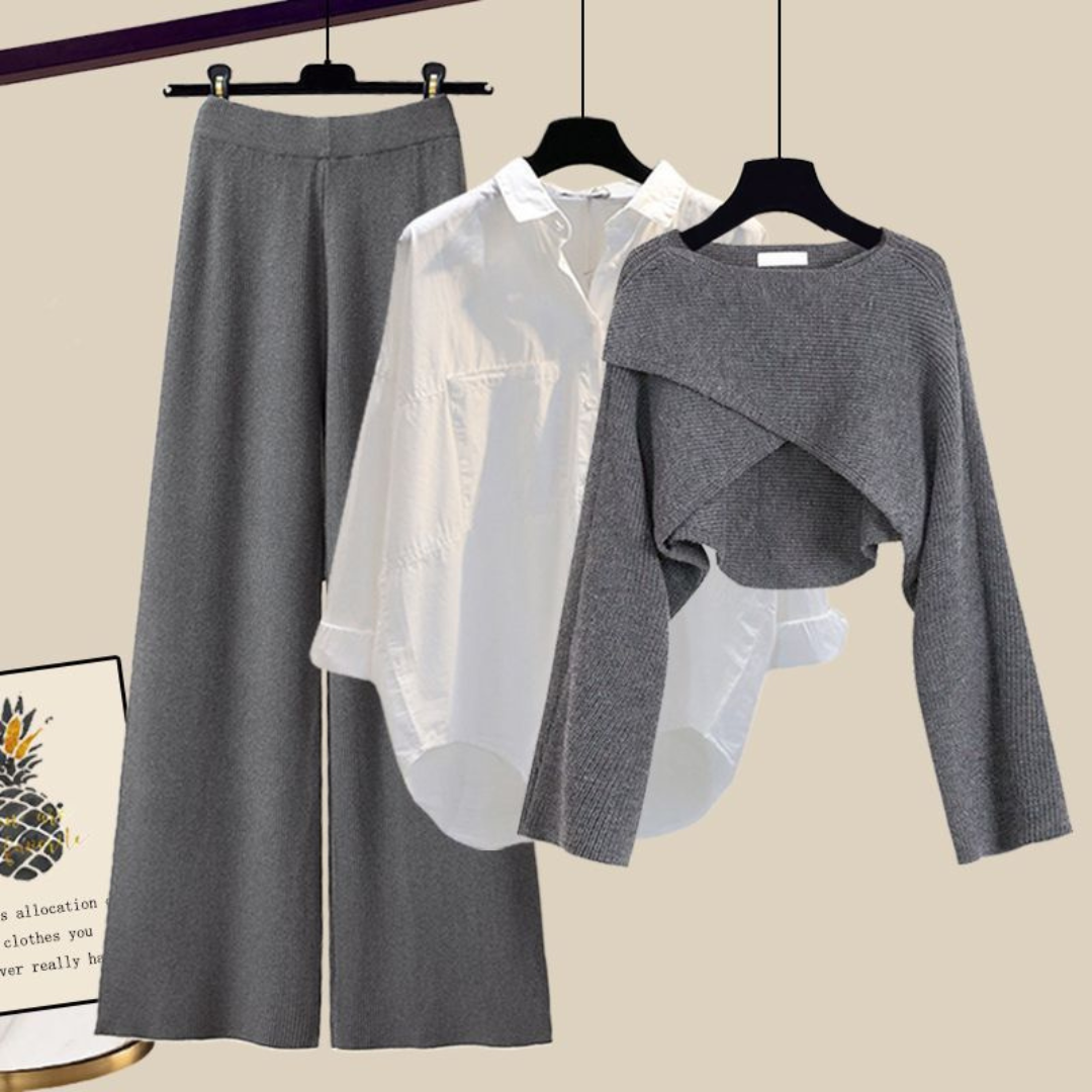 Orszula - 3-Piece Set: Sweater, Shirt, and Trousers