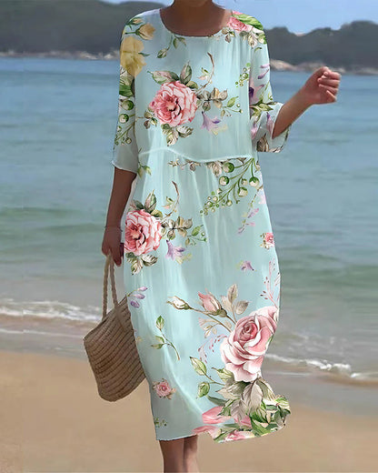 Miranda | Elegant Floral Cover-Up Dress