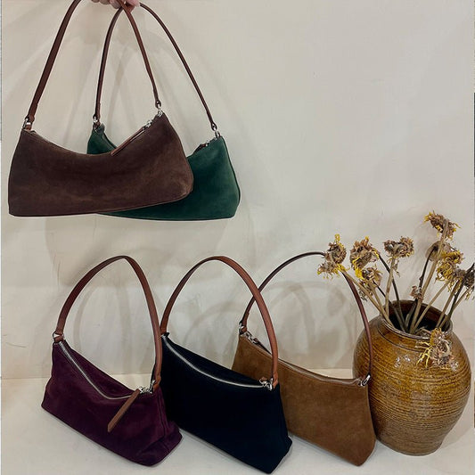 Women's Luxury Suede Underarm Leather Shoulder Handbag